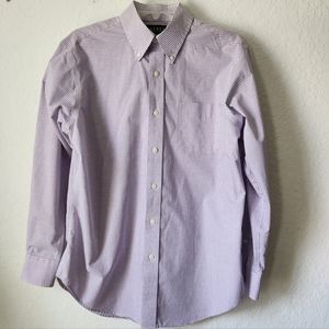 Ralph Lauren Cotton Stretch Poplin Check Button Down Shirt Men 15½